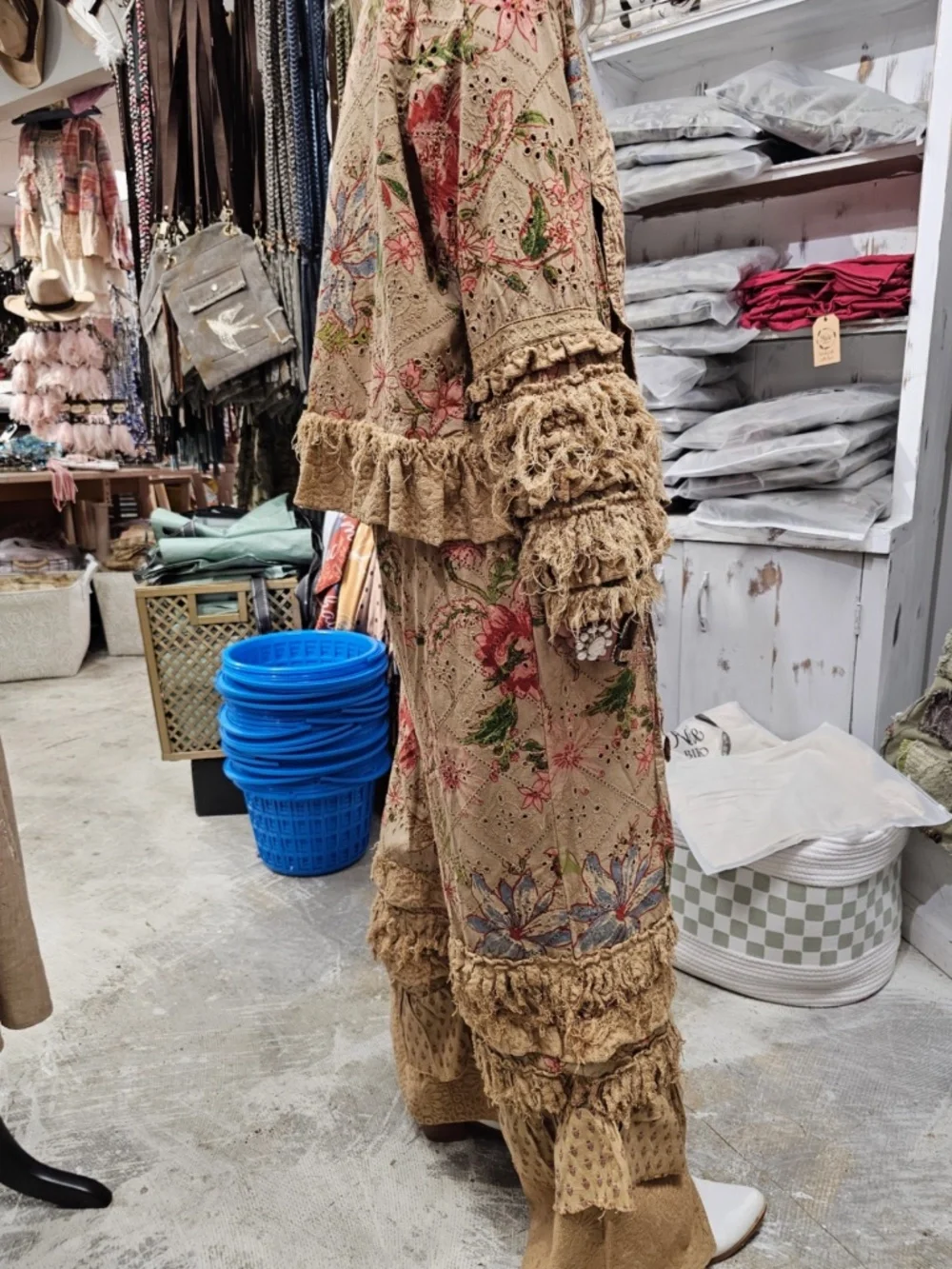 🎉 A RARE BIRD “ TATTERED FLOWER” A RARE BIRD HAND MADE TATTERED FLOWER PANTS